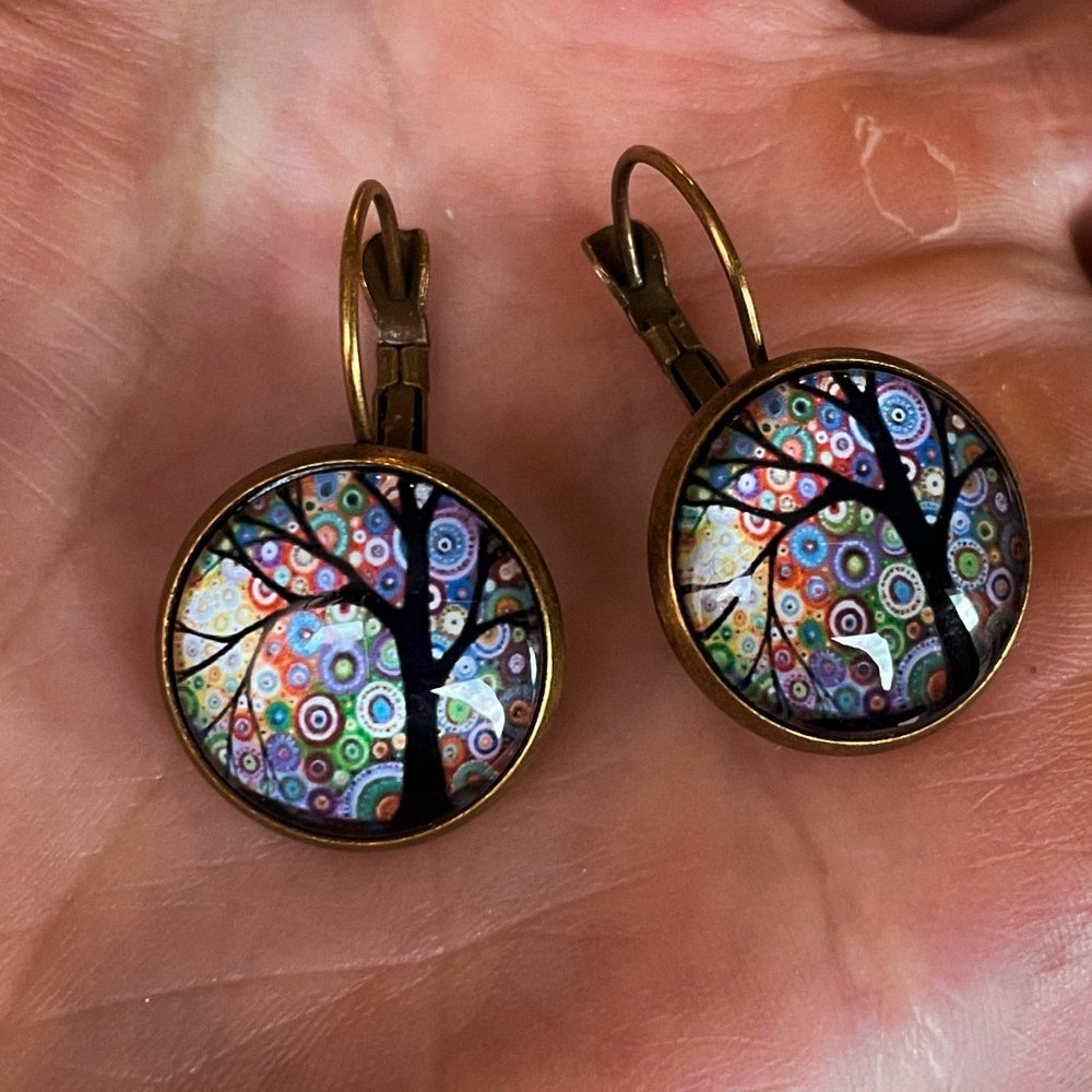 🆕🙂Inspirational Motivation Positive Thinking Tree Know Earrings Hopeful Grow